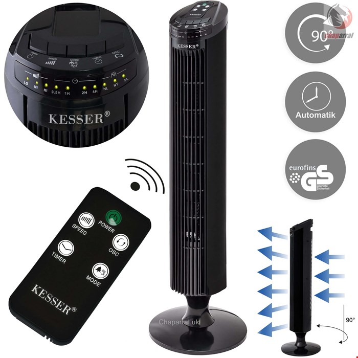 پنکه برقی ایستاده کسر KESSER Turmventilator- mit Fernbedienung LED Display Standventilator Klimaanlage