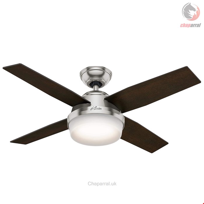 پنکه برقی سقفی هانتا Hunter Deckenventilator Dante Chrom gebürstet 112cm mit Fernbedienung