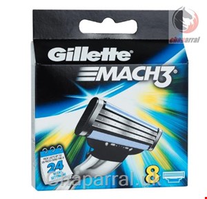 سری یدکی خود تراش ژیلت آمریکا Gillette Mach3 Systemklingen 8 Stk