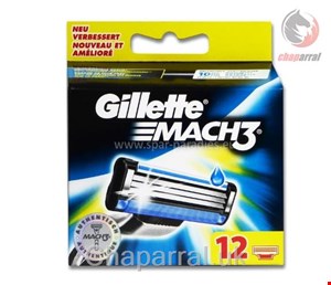 سری یدکی خود تراش ژیلت آمریکا Gillette Mach3 Systemklingen 12 Stk