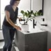  شیر مخلوط روشویی پایه بلند هانس گروهه آلمان Hansgrohe Finoris 230 mit Ablaufgarnitur 76063 schwarz matt 76063670
