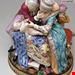  مجسمه دست ساز دکوری چینی آنتیک قدیمی مایسن آلمان Meissener Gardener Couple Rokoko Garments von Acier Modell B 28 hergestellt um 1870