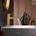  شیر مخلوط روشویی پایه کوتاه هانس گروهه آلمان Hansgrohe Metropol 110 Einhebel Waschtischmischer 135mm mit Push Open Ablaufgarnitur gold poliert 32507990