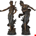 یک جفت مجسمه دکوری آنتیک قدیمی Pair of French Art Nouveau Patinated Spelter Sculptures