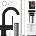  شیر مخلوط روشویی پایه بلند شوت Schütte Cornwall mit mit Ablaufgarnitur Pop Up schwarz matt  79016