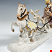  مجسمه دست ساز دکوری چینی آنتیک قدیمی Meissener Gruppe Sleigh Ride with the Court Jesters von J J Kaendler ca 1900