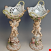  مجسمه دست ساز دکوری چینی آنتیک قدیمی Meissener Tafelaufsatz mit zwei Obstschalen Cherubs Modell A 59 Kaendler um 1860