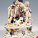  مجسمه دست ساز دکوری چینی آنتیک قدیمی مایسن آلمان  Frühe Meissener Amorgruppe um 1750 Allegorie des Frühlings mit zusätzlichem Sockel