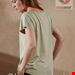  بلوز راحتی آستین کوتاه زنانه اسنزا هلند ESSENZA Serana Uni Soft Green Top Kurzarm 