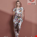  بلوز راحتی آستین کوتاه زنانه اسنزا هلند ESSENZA Saona Fleur Grau Top Kurzarm