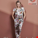  بلوز راحتی آستین کوتاه زنانه اسنزا هلند ESSENZA Saona Fleur Grau Top Kurzarm