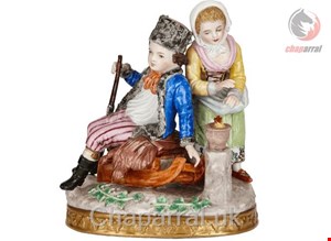  مجسمه دکوری چینی زوج جوان Sitzendorf Porcelain Group of a Young Couple