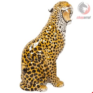 مجسمه سفالی دکوری پلنگ آنتیک قدیمی Italienischer lebensgroßer Terrakotta Leoparden Leoparden 1960er Jahre