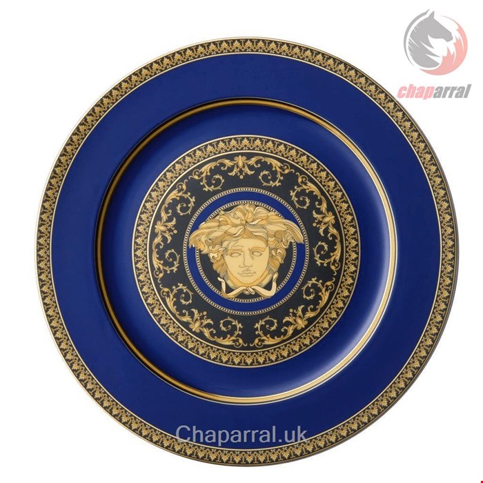 بشقاب دکوری روزنتال آلمان Rosenthal meets Versace Teller Ikarus Medusa blue Platzteller 30 cm