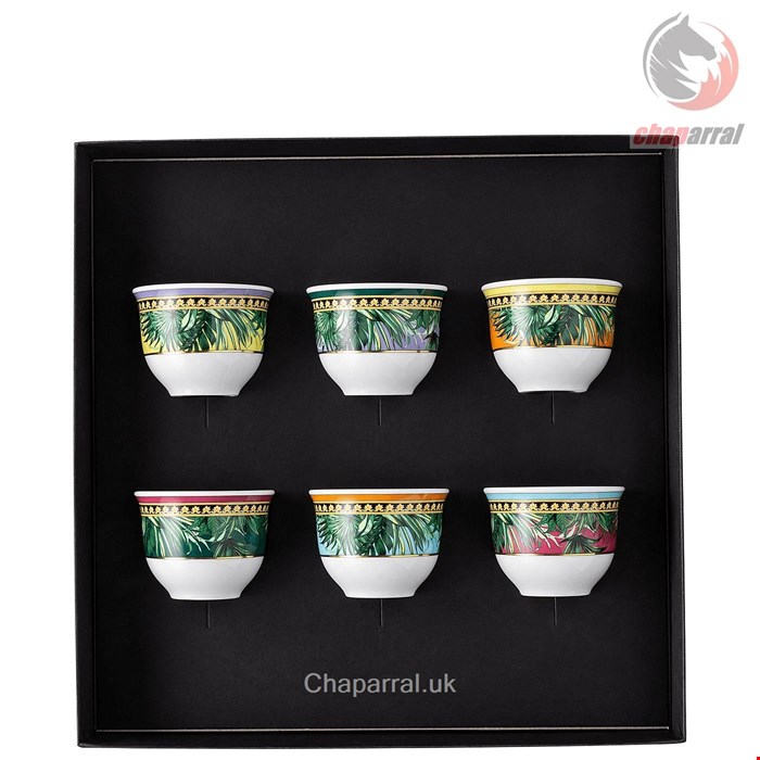 سرویس لیوان 6 نفره روزنتال آلمان Rosenthal meets Versace Becher Jungle Animalier Set 6 Becher klein ohne Henkel Porzellan