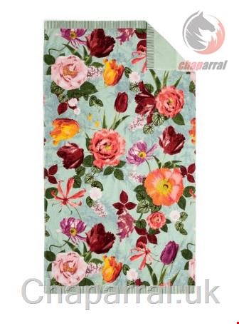 حوله ساحلی اسنزا هلند ESSENZA Scarlett Sage Green Strandhandtuch 100 x 180 cm