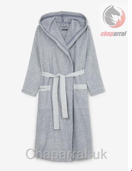 حوله حمام تن پوش زنانه و مردانه مارک او پلو آلمان MARC O POLO LIVING BADEMANTEL MODELL MELANGE AUS BAUMWOLL-FROTTIER Blue / Off White