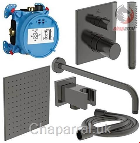 ست شیرآلات دوش حمام توکار ایدیل استاندارد Ideal Standard Ceratherm C100 Armaturen Paket  A7572  magnetic grey  A7572A5