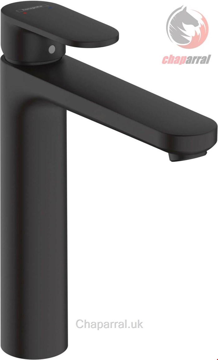 شیر مخلوط روشویی پایه بلند هانس گروهه آلمان Hansgrohe Vernis Blend 190 mit Zugstangen Ablaufgarnitur schwarz matt 71552670