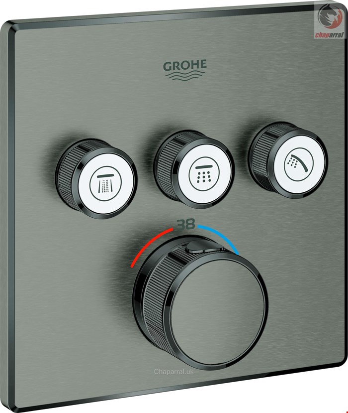شیر حمام توکار گروهه آلمان GROHE Grohtherm SmartControl 29126 hard graphite gebürstet 29126AL0