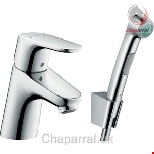 شیر مخلوط روشویی پایه کوتاه دوش هانس گروهه آلمان Hansgrohe Focus Einhebel Waschtischmischer 70 mit Bidette Handbrause Brauseschlauch 160 cm Chrom