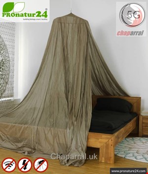 پشه بند ضد امواج الکترومغناطیسی تخت دو نفره پرونیچر المان PROnature Shielding canopy Safecave Budget | DOUBLE BED PYRAMID 