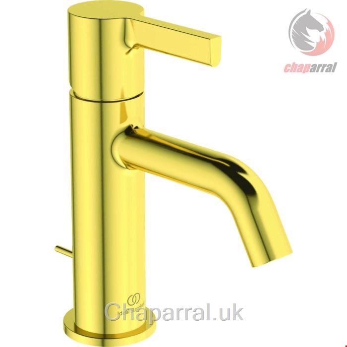 شیر مخلوط روشویی پایه کوتاه ایدیل استاندارد Ideal Standard Joy mit Ablaufgarnitur BC775 brushed gold BC775A2