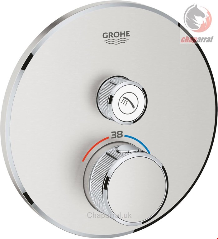 شیر حمام توکار گروهه آلمان GROHE Grohtherm Smartcontrol Brausethermostat 1 Absperrventil supersteel  29118DC0