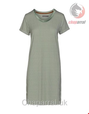 لباس خواب زنانه اسنزا هلند ESSENZA Loreen Striped Lorbeergrün Nachthemd