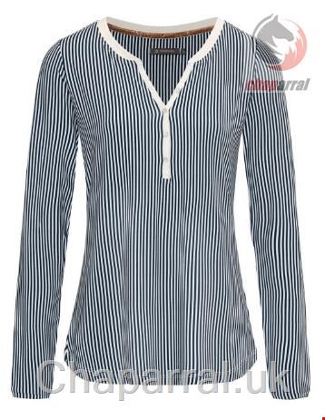 بلوز راحتی زنانه اسنزا هلند ESSENZA Opal Striped Indigo Blue Top Langarm