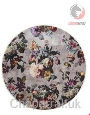 قالیچه گرد اسنزا هلند ESSENZA Fleur Finest Grau Teppich 