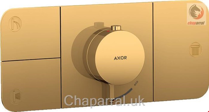 شیر حمام توکار هانس گروهه آلمان Hansgrohe Axor One Thermostatmodul Unterputz für 3 Verbraucher 45713 Polished Gold Optic 45713990