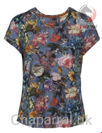 بلوز راحتی آستین کوتاه زنانه اسنزا هلند ESSENZA Saona Famke Moonlight Blue Top Kurzarm