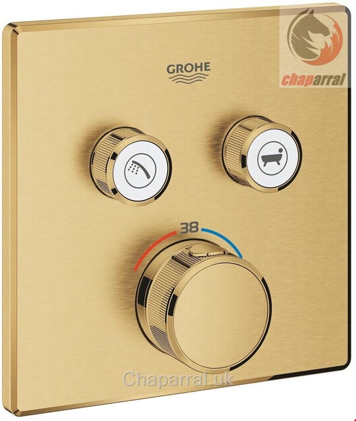 شیر حمام توکار گروهه آلمان GROHE Grohtherm SmartControl 29124 cool sunrise gebürstet 29124GN0