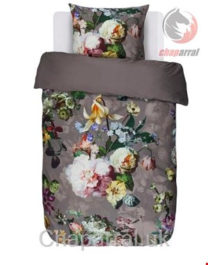 رو تختی اسنزا هلند Essenza Wendebettwäsche Fleur, Essenza, mit Blüten taupe