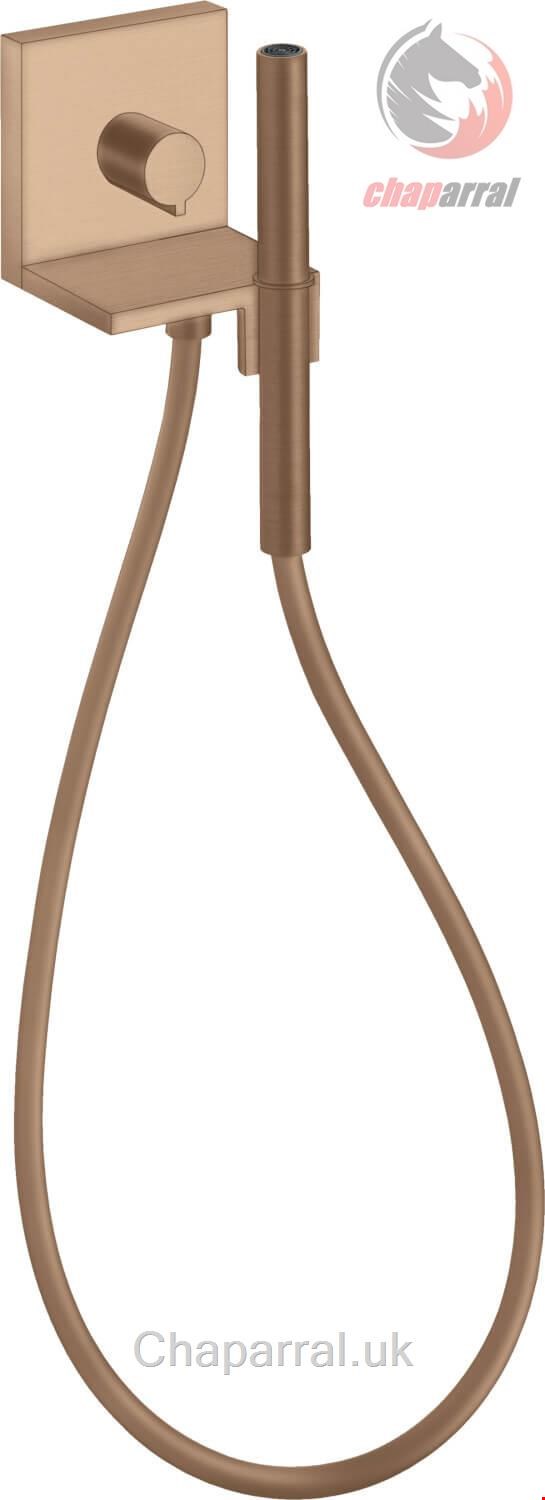 ست شیرآلات دوش تلفنی حمام هانس گروهه آلمان hansgrohe Axor ShowerSolutions Handbrausemodul 120 120 eckig 10651 brushed red gold 10651310