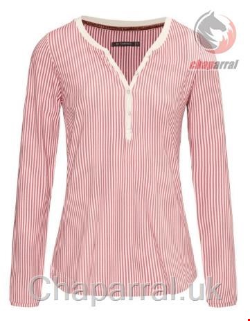 بلوز راحتی زنانه اسنزا هلند ESSENZA Opal Striped Rhabarber Top Langarm