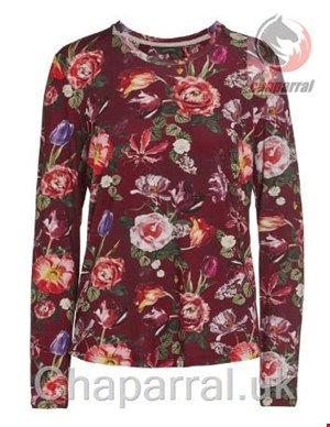 بلوز راحتی زنانه اسنزا هلند ESSENZA Waona Scarlett Weinrot Top Langarm