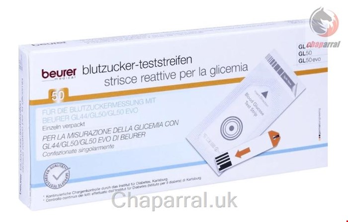 نوار تست قند خون 50 عددی بیورر آلمان Beurer GL44 / GL50 Blutzucker-Teststreifen Folie (50 Stk.)