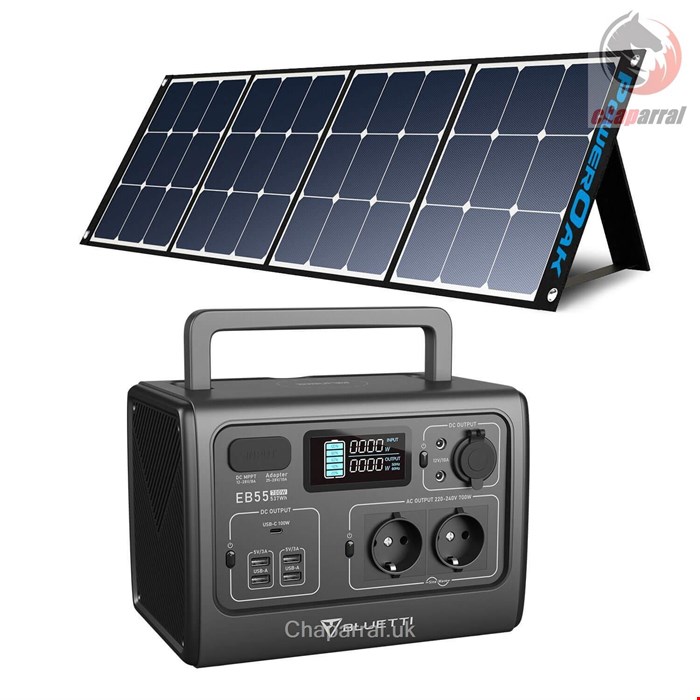ژنراتور برق خورشیدی با پنل قابل حمل بلوتی Bluetti EB55 grau - SP200 200W Solarpanel