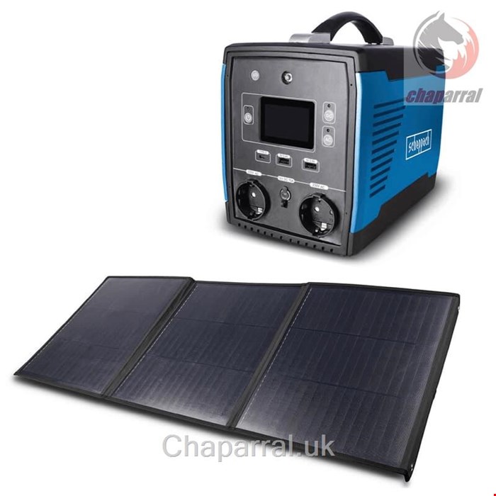 پاور بانک خورشیدی با پنل شپاخ Scheppach Powerstation BSG500 Notstromversorgung Powerbank - Solarpanel BSG 100