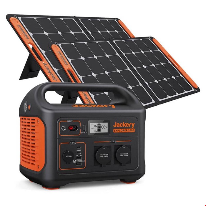ژنراتور برق خورشیدی با پنل قابل حمل جکری Jackery Explorer 1000 Portable Power Station 1000W mit 2xJackery 