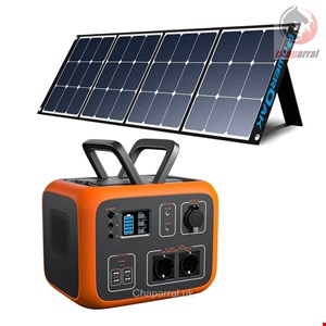 ژنراتور برق خورشیدی قابل حمل بلوتی BLUETTI Stromerzeuger-BLUETTI AC50S Orange Solar Stromerzeuger mit SP120 120W