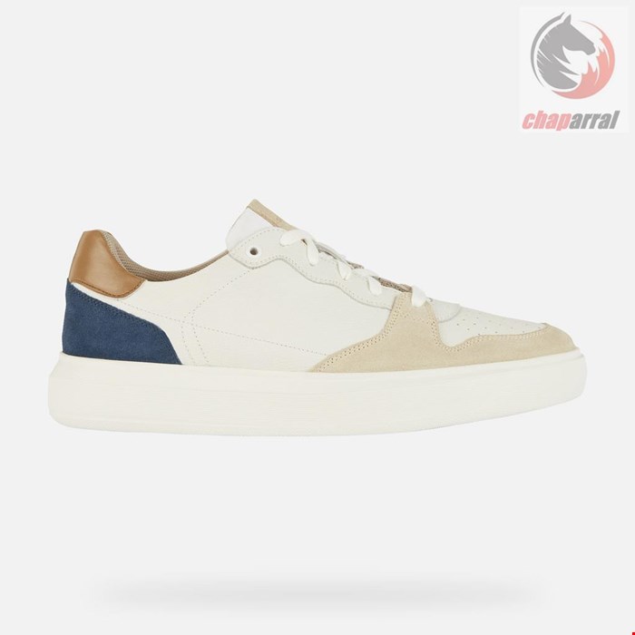 کتانی مردانه جی اوکس GEOX NIEDRIGE SNEAKERS Deiven Herr Weiß/Avioblau